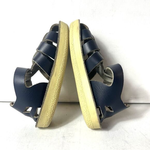 Hoy Shoe Sun-San Navy Blue Leather Kids Toddler Size 7 Fisherman Comfort Sandals - Picture 5 of 11